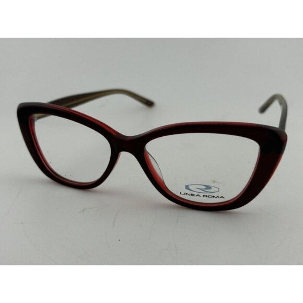 LINEA ROMA - CLASS 317 C2 51-15-140 Red and Gold Glitter Plastic Glasses Frames